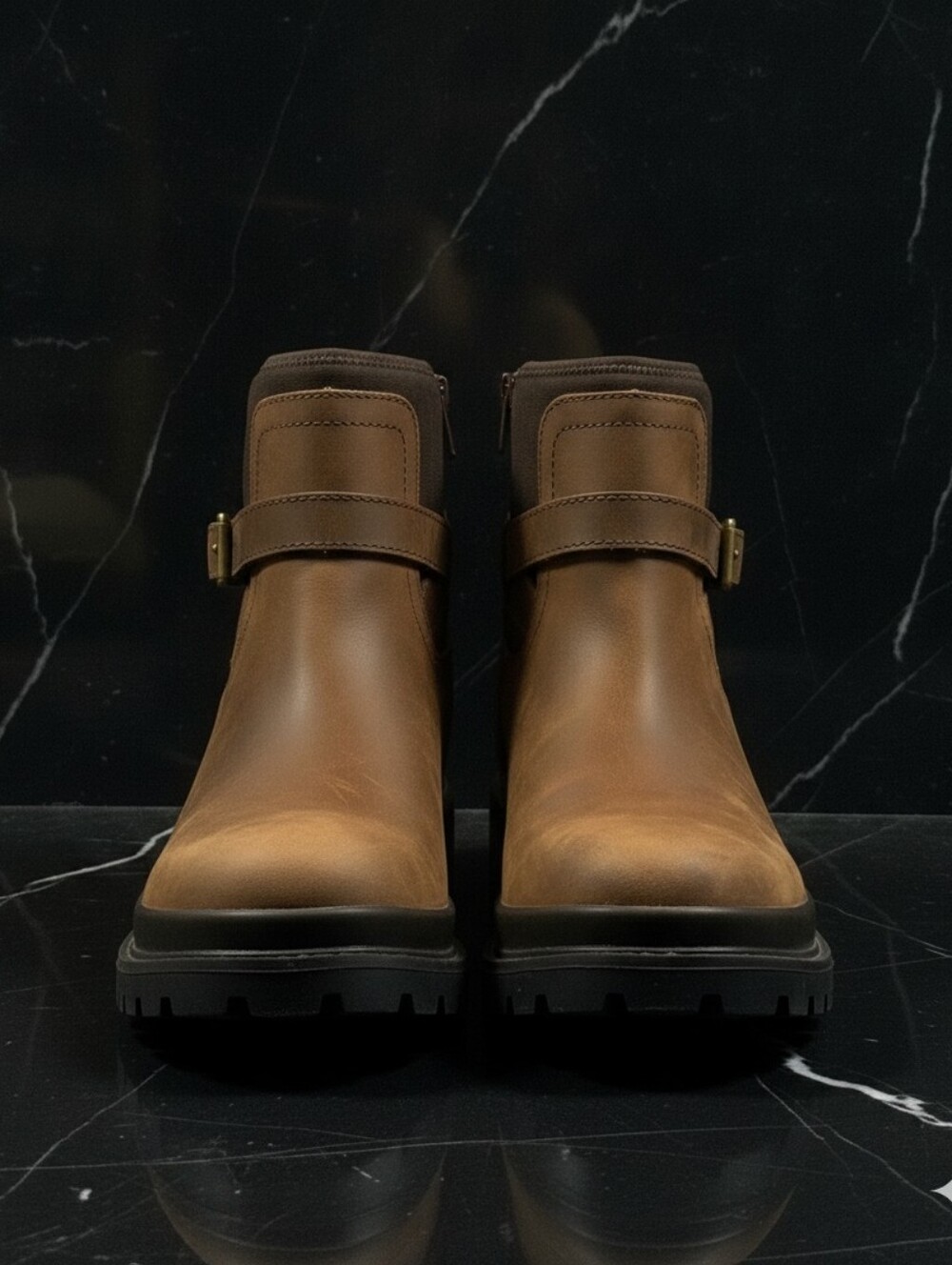 Muck Women's Brown Buckle Strap Ankle Boots